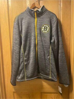 NHL Boston Bruins Gray Sherpa-Lined Jacket